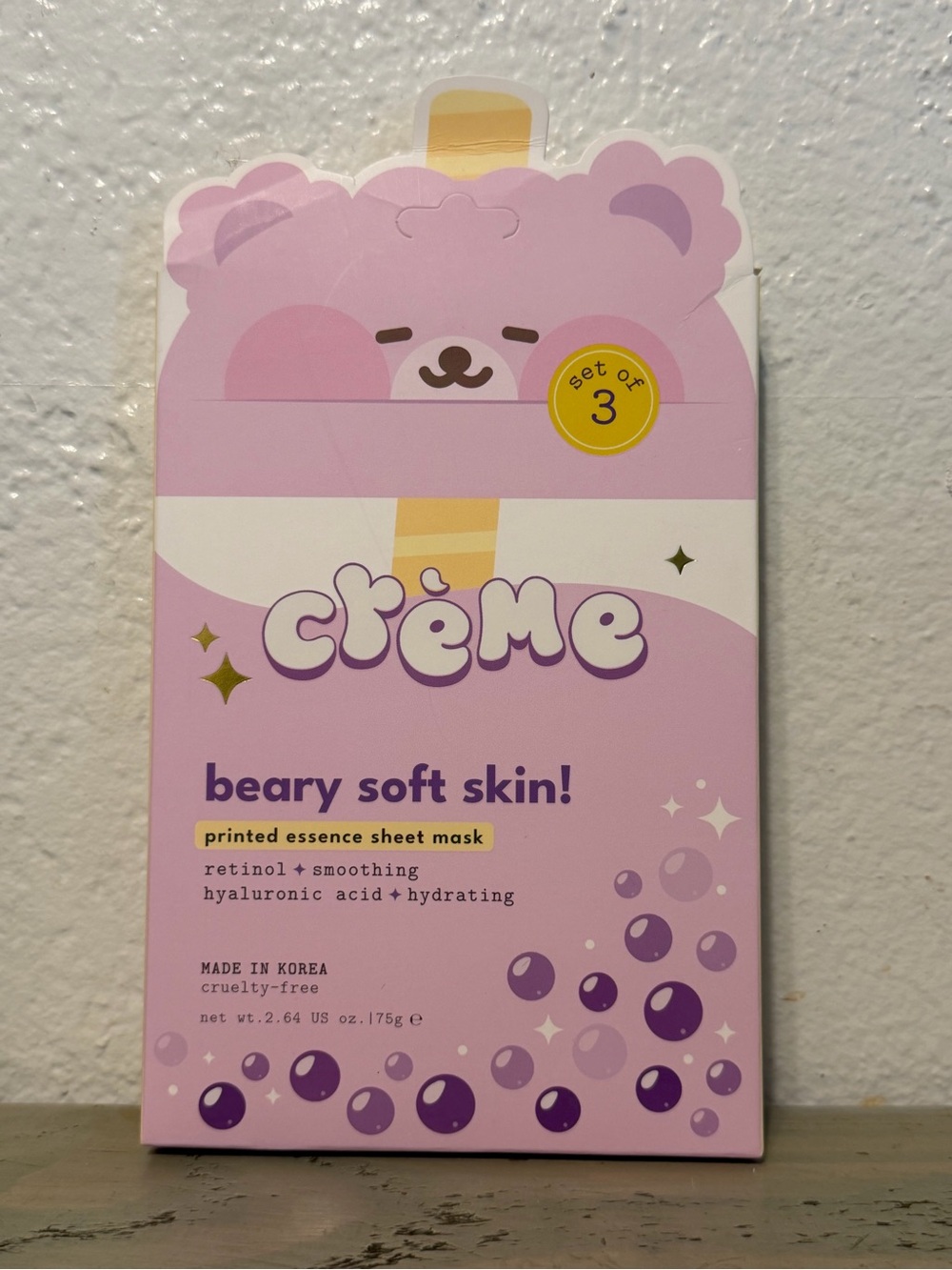crème Beary Soft Skin! Printed Essence Sheet Mask - Lavender